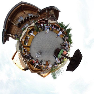 Little-Planet - Panorama - Kleinaspach - Hotel Sonnenhof - Weindorf auf dem Dorfplatz Little-Planet - Panorama - Kleinaspach - Hotel Sonnenhof - Weindorf auf dem Dorfplatz