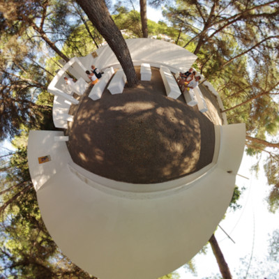 Little-Planet - Panorama - Ibiza - Cala Llonga - Offene Kirche