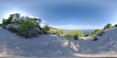 Equirectangulares Vorschaubild - Panorama - Ibiza - Cala Llonga - Weg am Meer