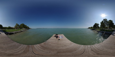 Equirectangulares Vorschaubild - Panorama - Zamardi - Steg am Strand